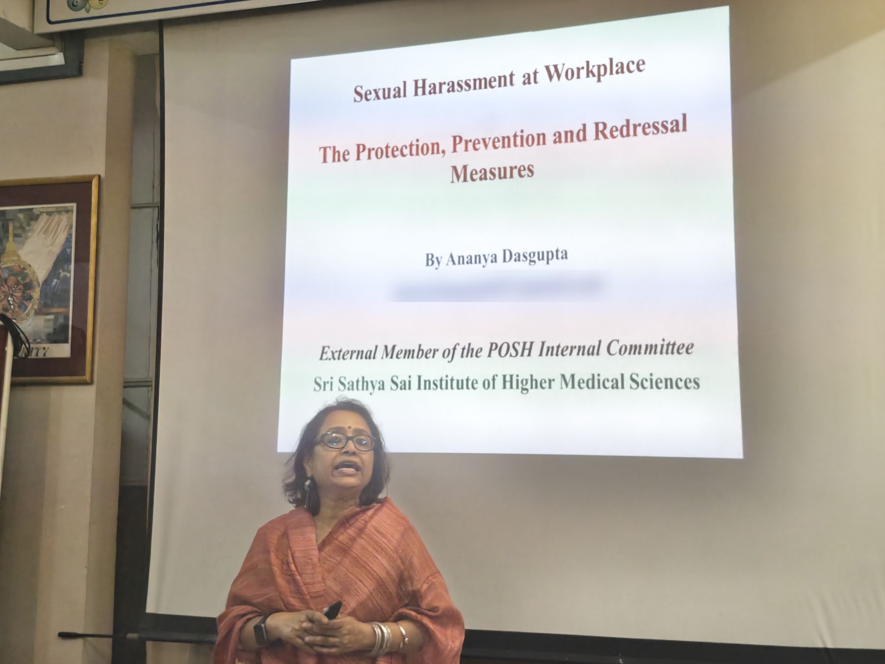 POSH workshop external consultant presenting
