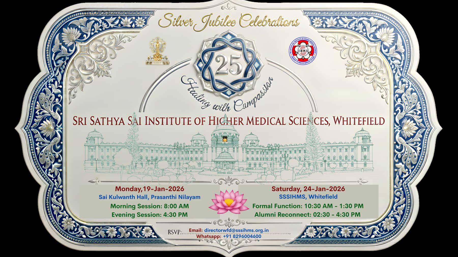 Silver Jubilee invitation: Healing with Compassion, 19 and 24 January 2026