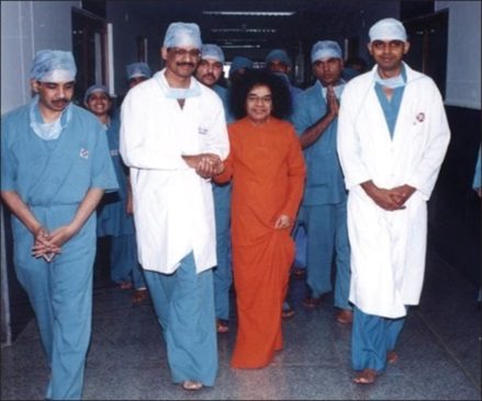 Bhagawan with the neurosurgical team