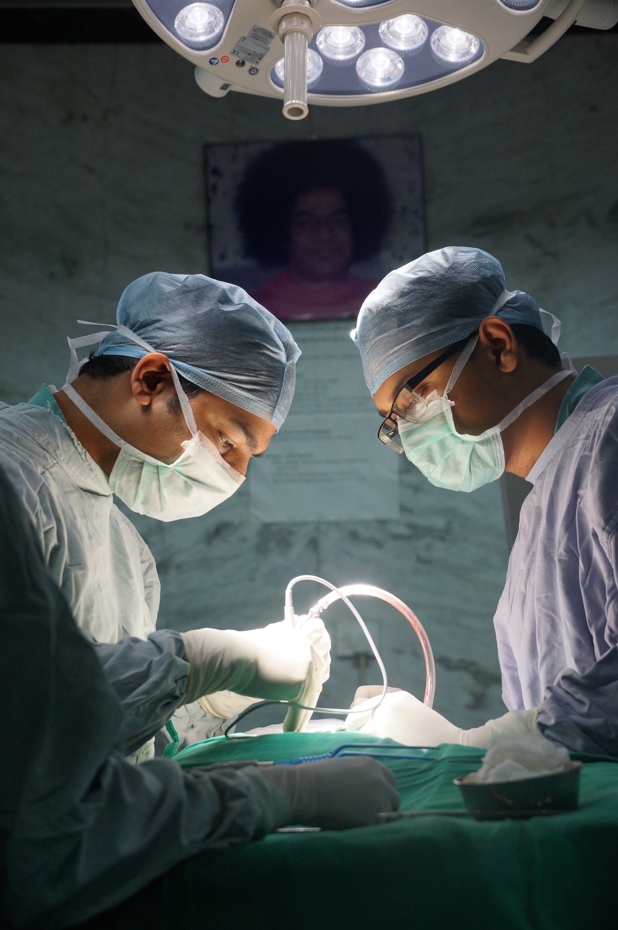 Neurosurgery in progress