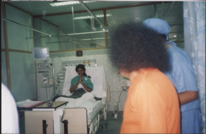 Swami Blessing patient in ICU