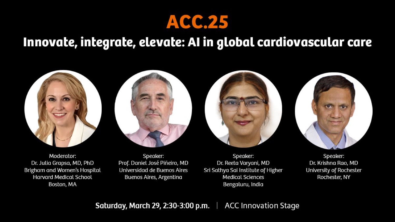 Dr. Reeta Varyani speaking at ACC.25, Chicago