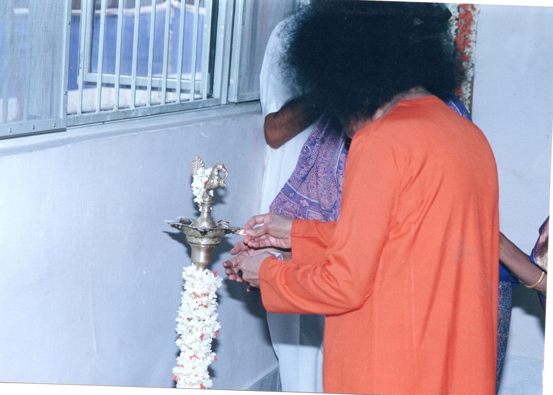 Lighting the lamp at the staff quarters
