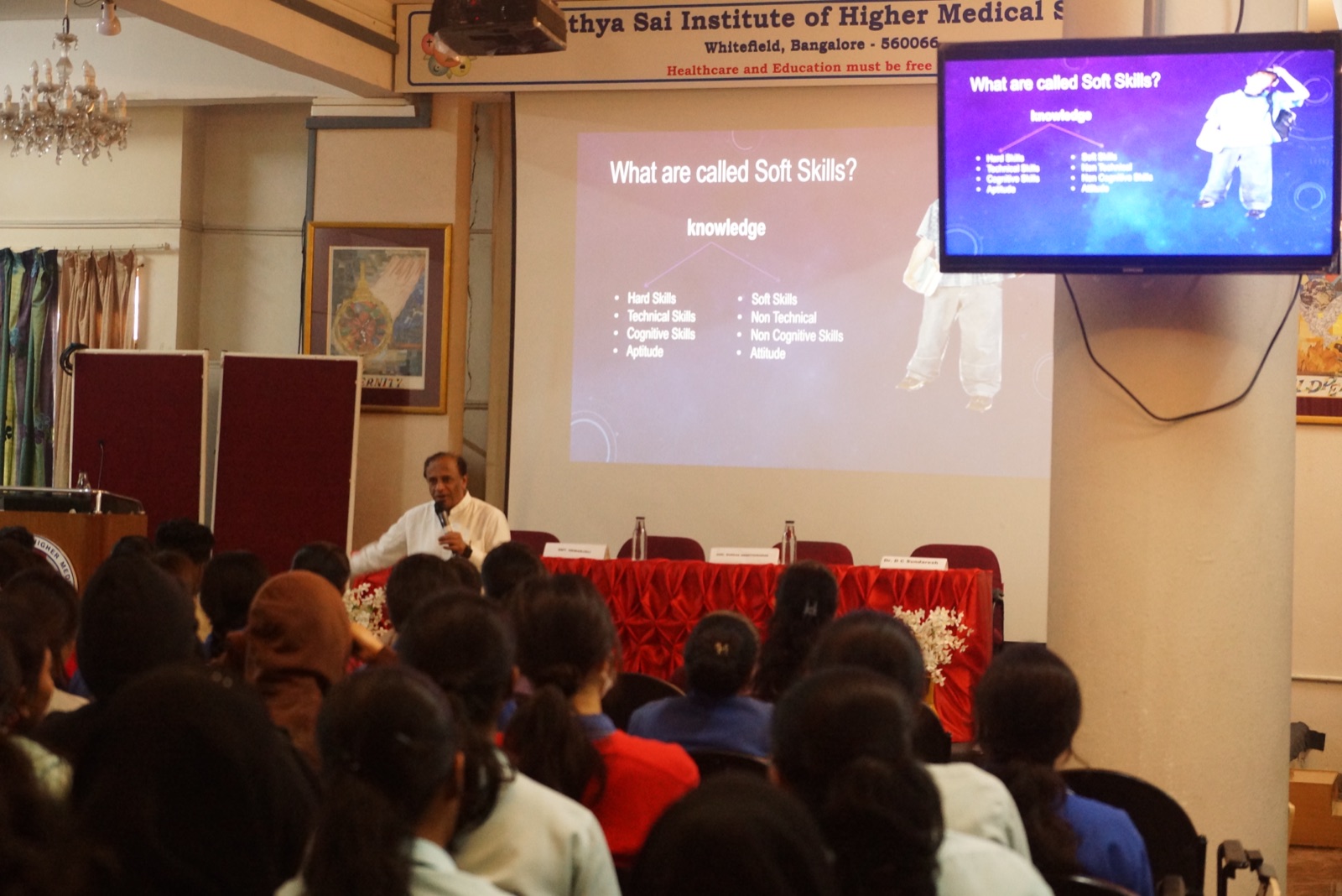 A speaker addressing students at the Continuing Nursing Education programme, 2025