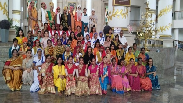 Nursing students in costume after an Education in Human Values programme