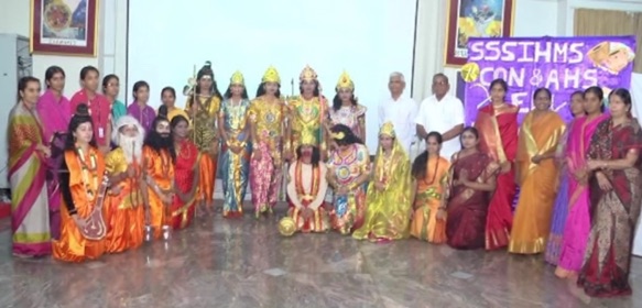 Students and faculty after an Education in Human Values cultural programme