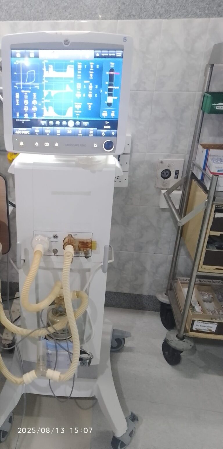 GE Carescape R860 ventilator in the cardiac surgery ICU